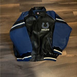 NFL Black and Blue Leather Jacket